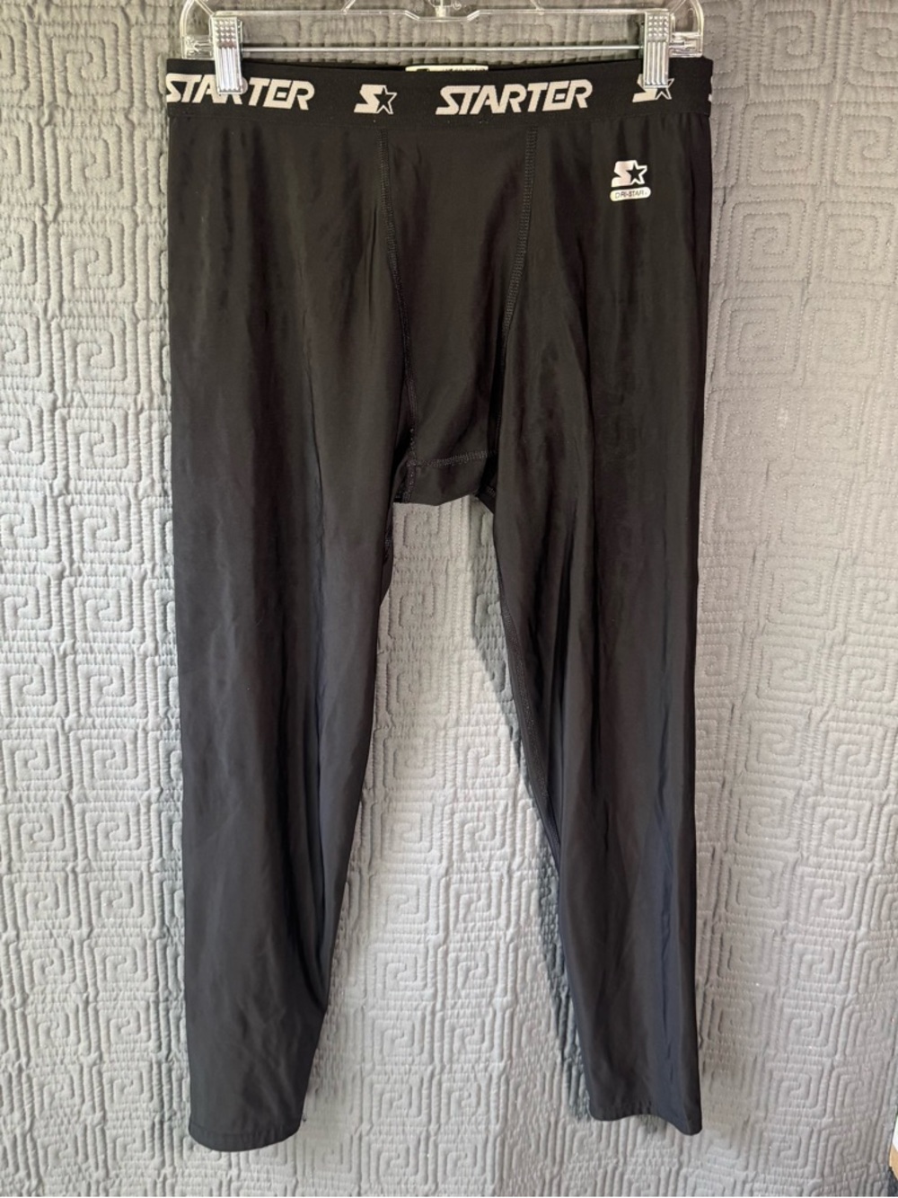 Starter Compression Pants Mens XL Rich Black Polyester Blend